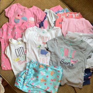 3T girls Carters pajama mix/match sets, lot of 7.